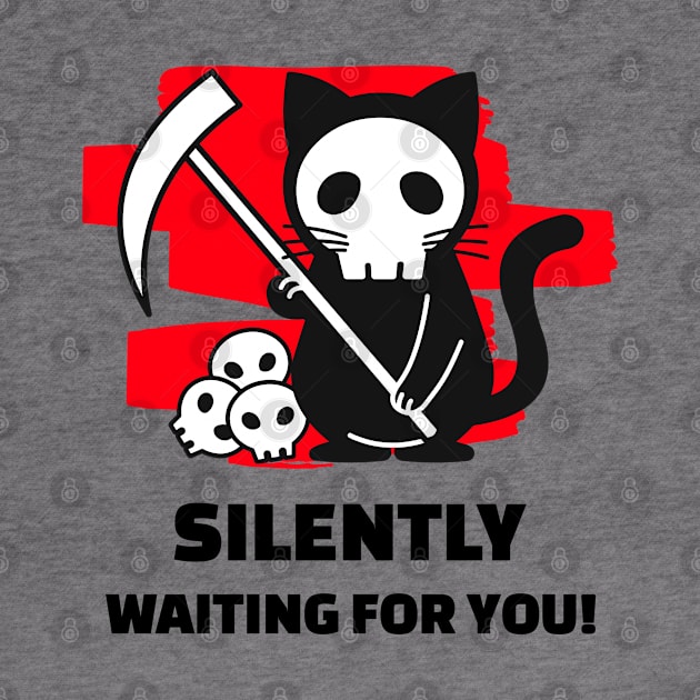 Silently Waiting For You Cat Grim Reaper by BlueCloverTrends